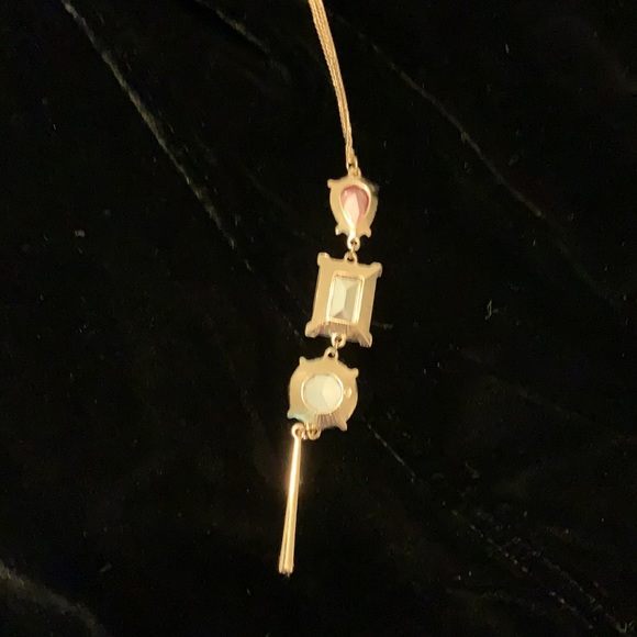 Gold Necklace with 3 Stones Gorgeous - Picture 4 of 4